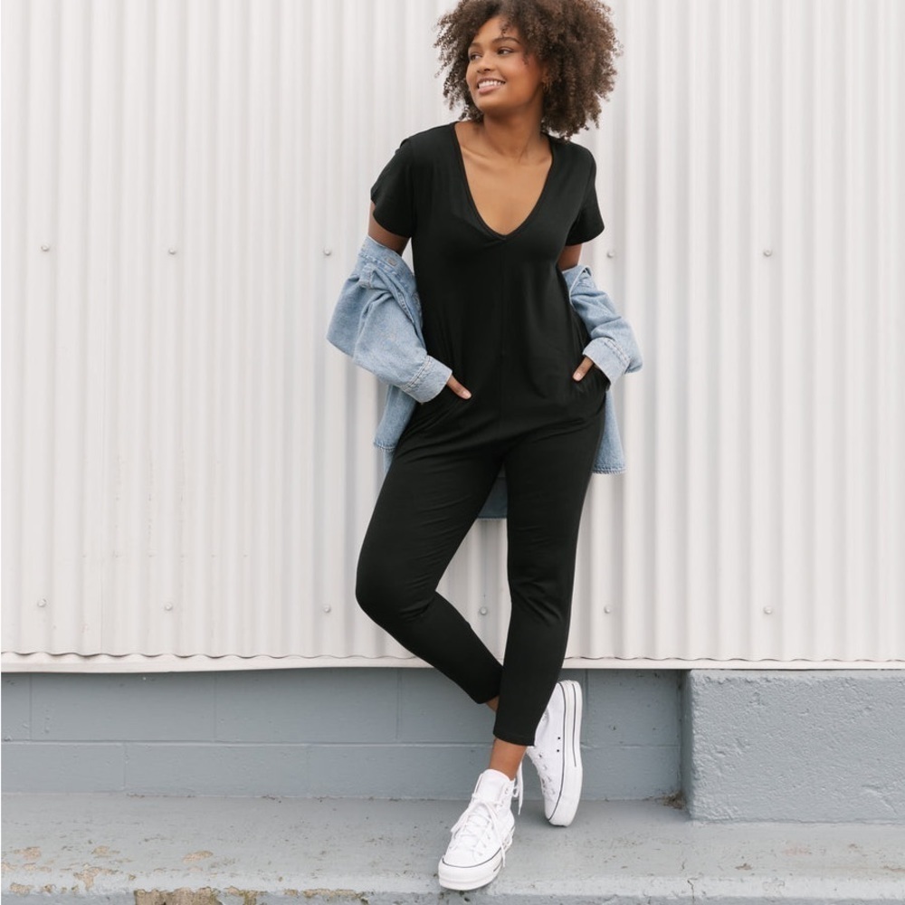 Smash + Tess Sunday Romper In Midnight Black- Size Small